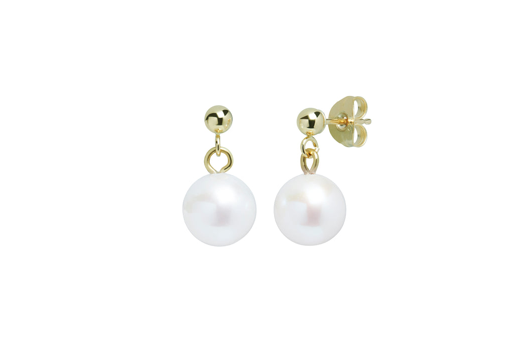 9ct Gold Pearl Drop Earrings