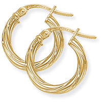 9ct Gold Twist Hoops