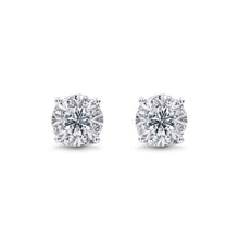 Load image into Gallery viewer, 9ct White Gold Diamond Cluster Earrings
