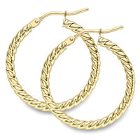 9ct Gold Twist Hoops
