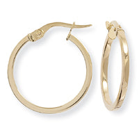 9ct Gold Hoop Earrings 15mm