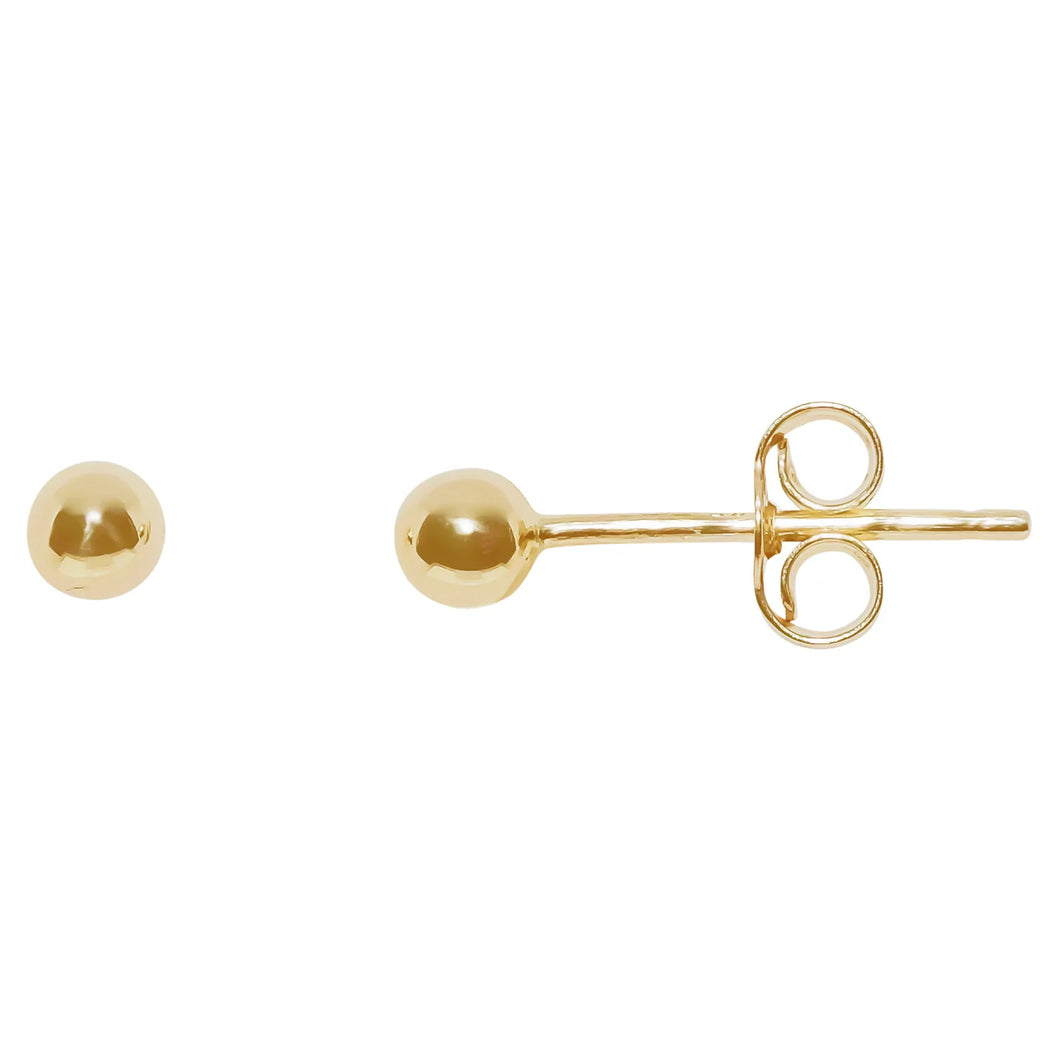 9ct Yellow Gold 3mm Ball Studs