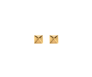 9CT yellow gold pyramid stud earrings