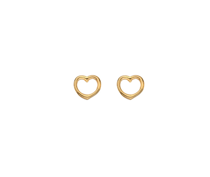 9ct Gold Open Heart Studs