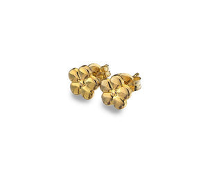9CT YELLOW GOLD FLOWER STUD EARRINGS