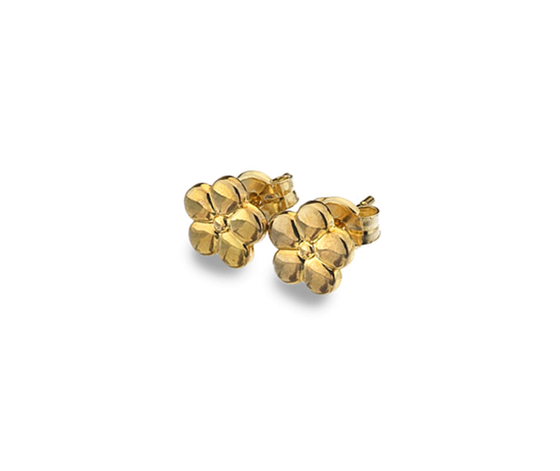 9CT YELLOW GOLD FLOWER STUD EARRINGS