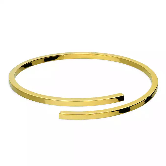 Silver Gold Plated Hollow Cross Over Bangle