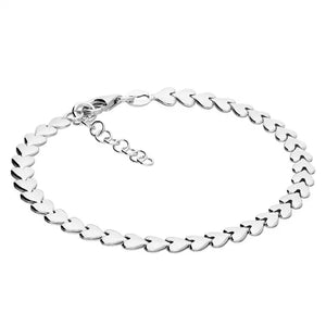 Silver Flat heart bracelet