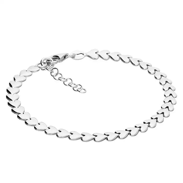 Silver Flat heart bracelet