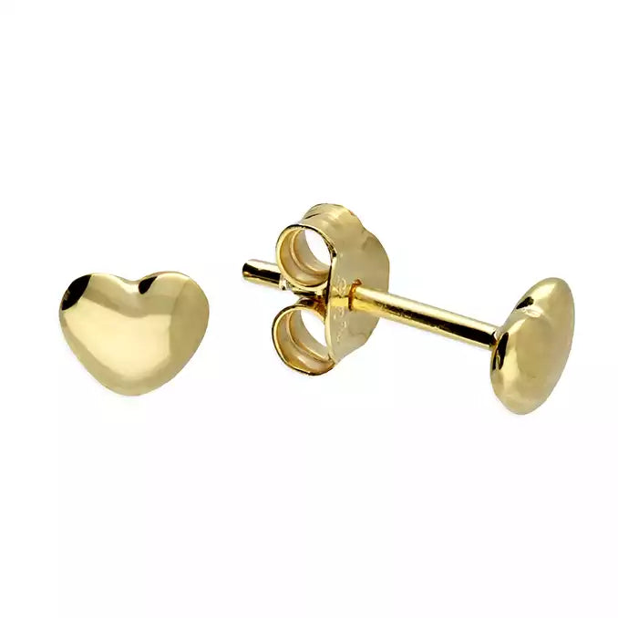 Silver Gold Plated Heart Studs