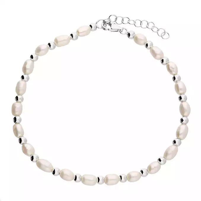 Silver and freshwater pearl bracelet