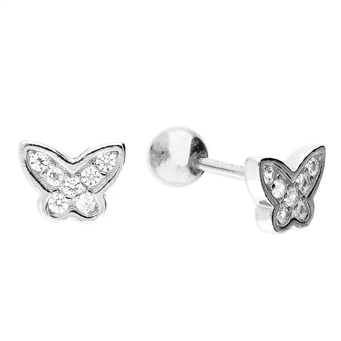 Silver Butterfly Cartlidge Earrings