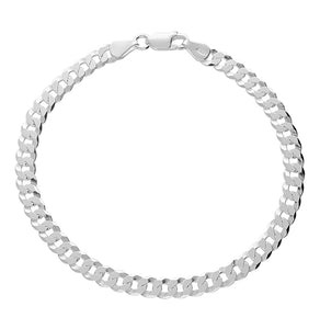 Silver Flat Curb Bracelet