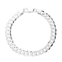 Load image into Gallery viewer, Silver Diamond Cut Mens Curb Bracelet
