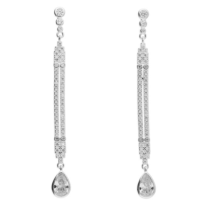 Silver Cubic Zirconia Drop Earrings