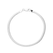 Load image into Gallery viewer, Silver Frosted Flat Snake Bracelet
