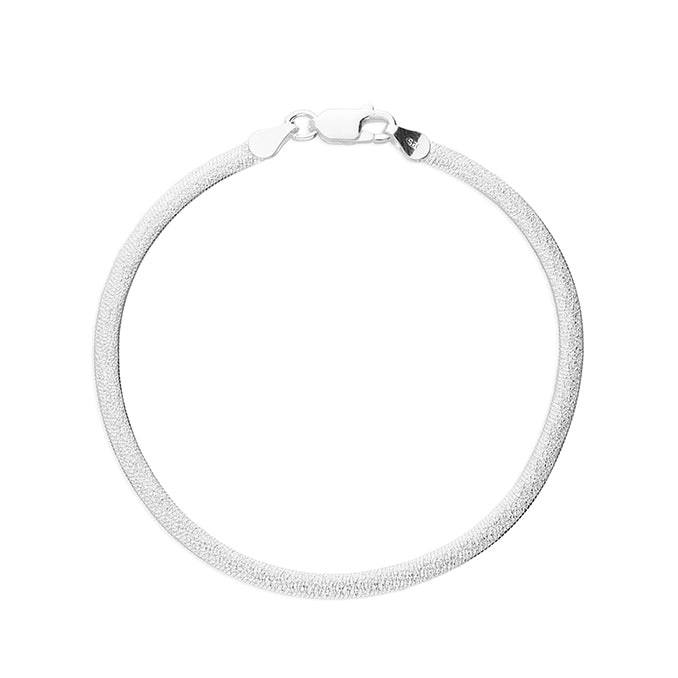 Silver Frosted Flat Snake Bracelet