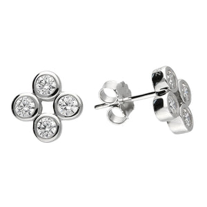Cubic zirconia silver earrings