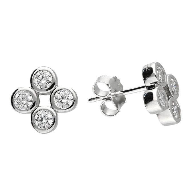 Cubic zirconia silver earrings