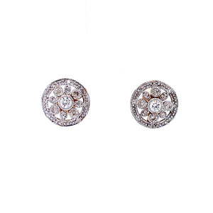 Diamond Floral Stud Earrings