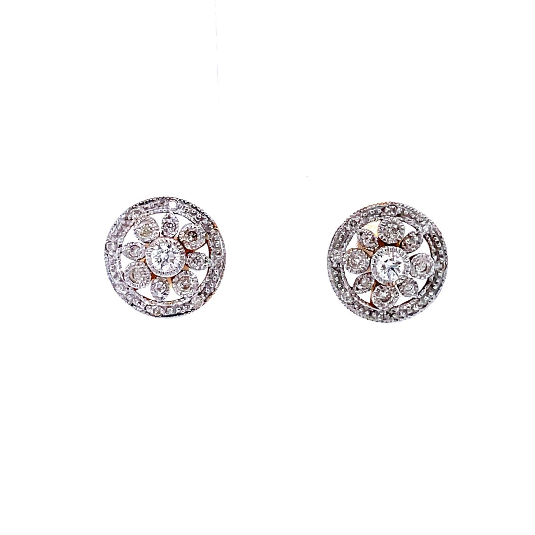 Diamond Floral Stud Earrings