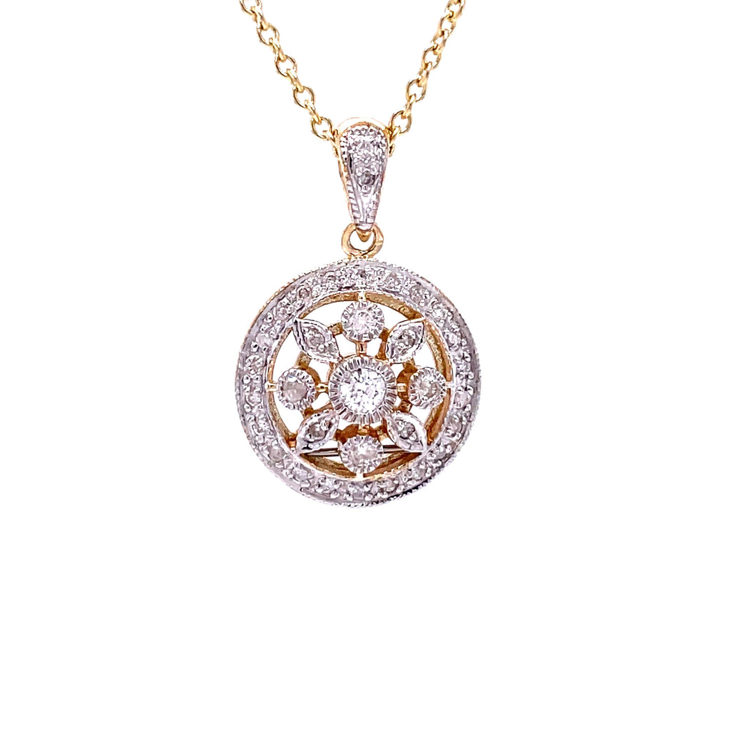 Diamond Floral Pendant