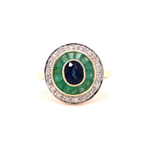 9ct Gold Mixed Precious Gemstone Ring