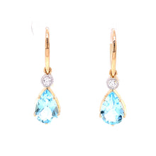 Load image into Gallery viewer, 9ct Gold Topaz and Diamond Earrings
