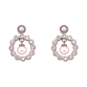 Diamond and Pearl Earrings