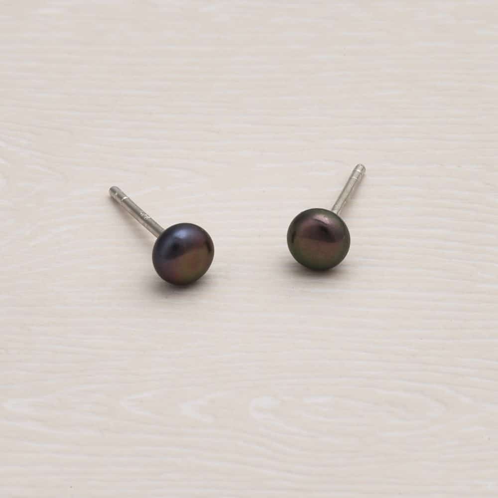Jersey Pearl Signature Pearl Studs - 5mm Peacock