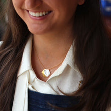 Load image into Gallery viewer, Jersey Pearl Hexagon Mother of Pearl Yellow Gold Plated Pendant
