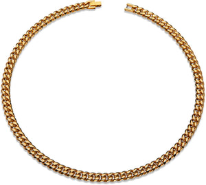 Gold Plated Steel Matt Finish Curb Neck Chain - 20"