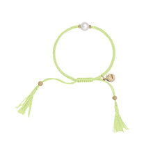 Load image into Gallery viewer, Jersey Pearl Tassel Bracelet - Mint
