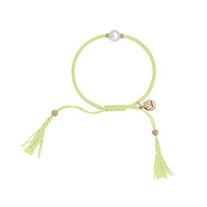 Jersey Pearl Tassel Bracelet - Mint