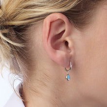 Load image into Gallery viewer, Kit Heath Coast Pebble Blue Opal Hoop Drop Earrings
