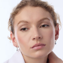 Load image into Gallery viewer, Kit Heath Coast Pebble Blue Opal Hoop Drop Earrings
