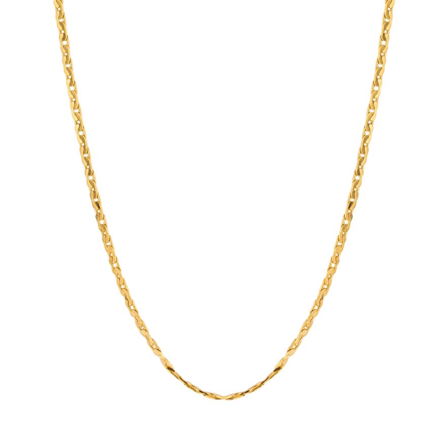 Mens Steel Anchor Link Chain - Gold Plated