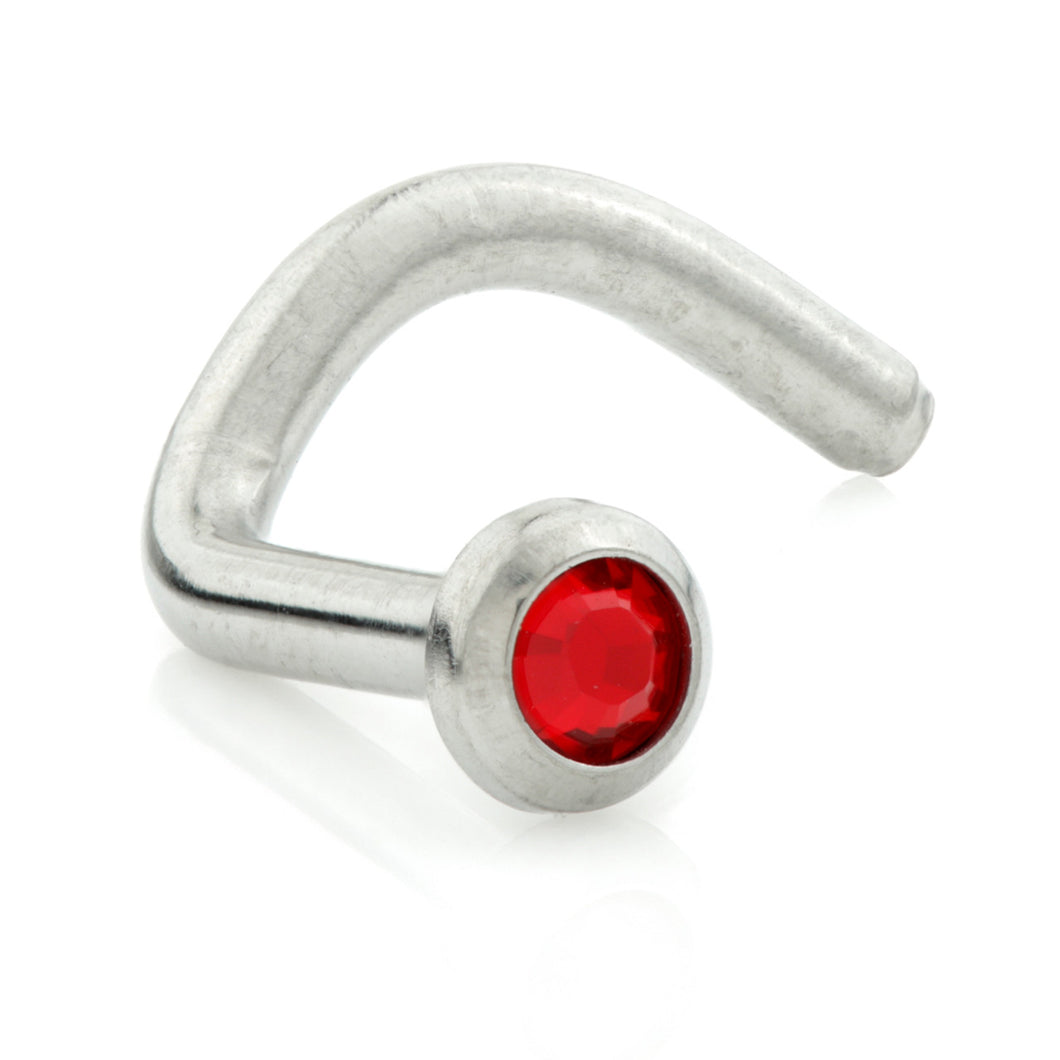 Titanium Nose Stud - Red