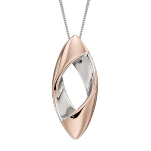 Fiorelli Silver and Rose Gold Navette Necklace