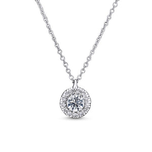 9ct White Gold Diamond Halo Necklace