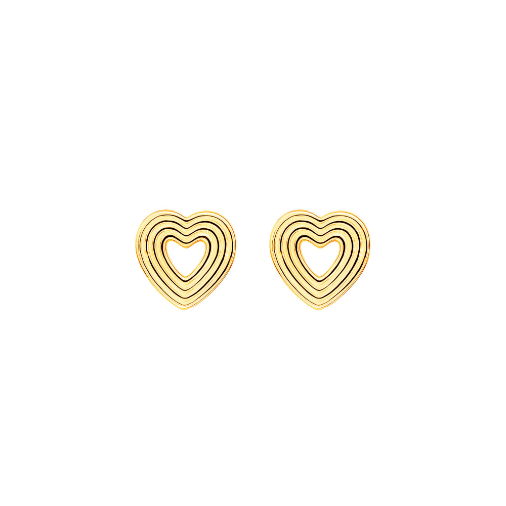 Silver Gold Plate Heart Earrings