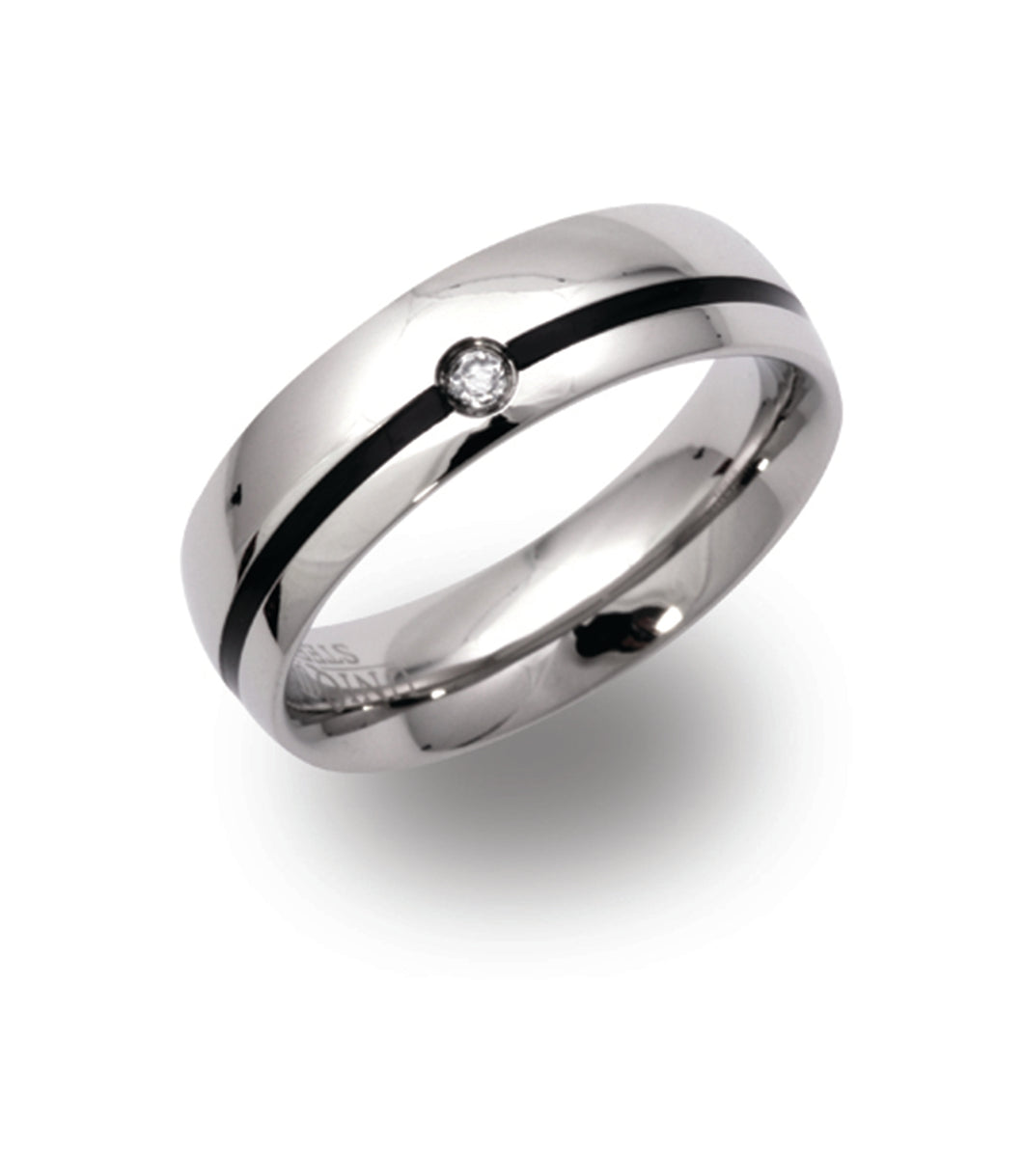 Steel and Black IP Plated Ring