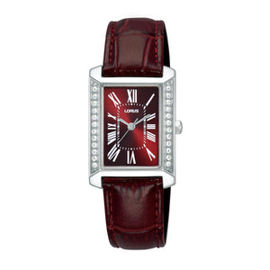 Lorus Ladies Stone Set Silver Tone Strap Watch