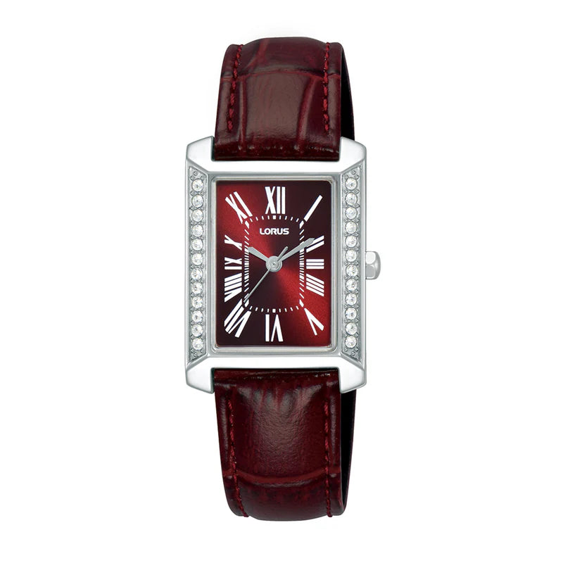Lorus Ladies Stone Set Silver Tone Strap Watch