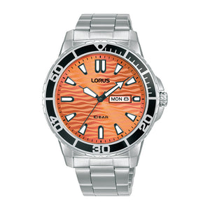 Lorus Sport Watch with Orange Sunray Dial