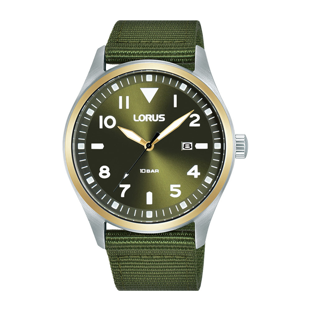 Lorus Watch - Green Dial Green Fabric Strap