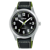 Lorus watch - Mens Sports Black and Green Strap