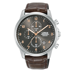 Lorus watch - Mens Brwon leather Chronograph