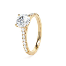 Load image into Gallery viewer, 18ct Yellow Gold Lab Grown Diamond Solitaire Ring with Diamond Shoulders - 1.00ct
