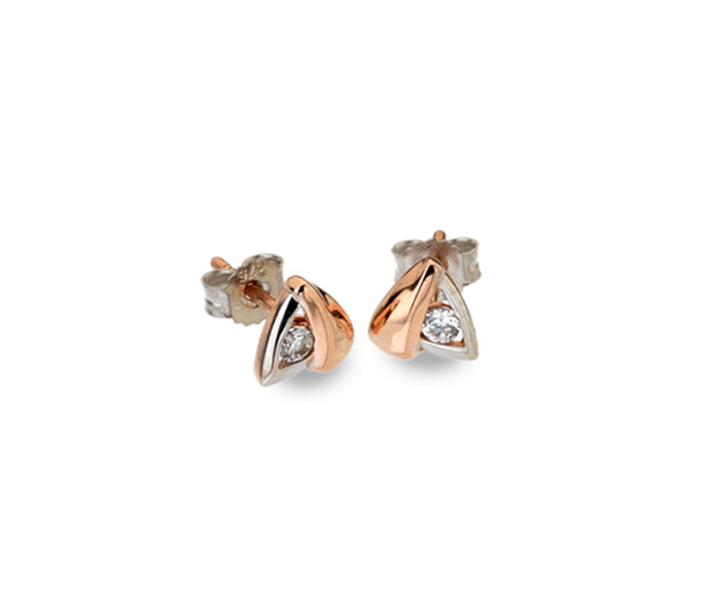 9ct Rose and White Gold Earrings